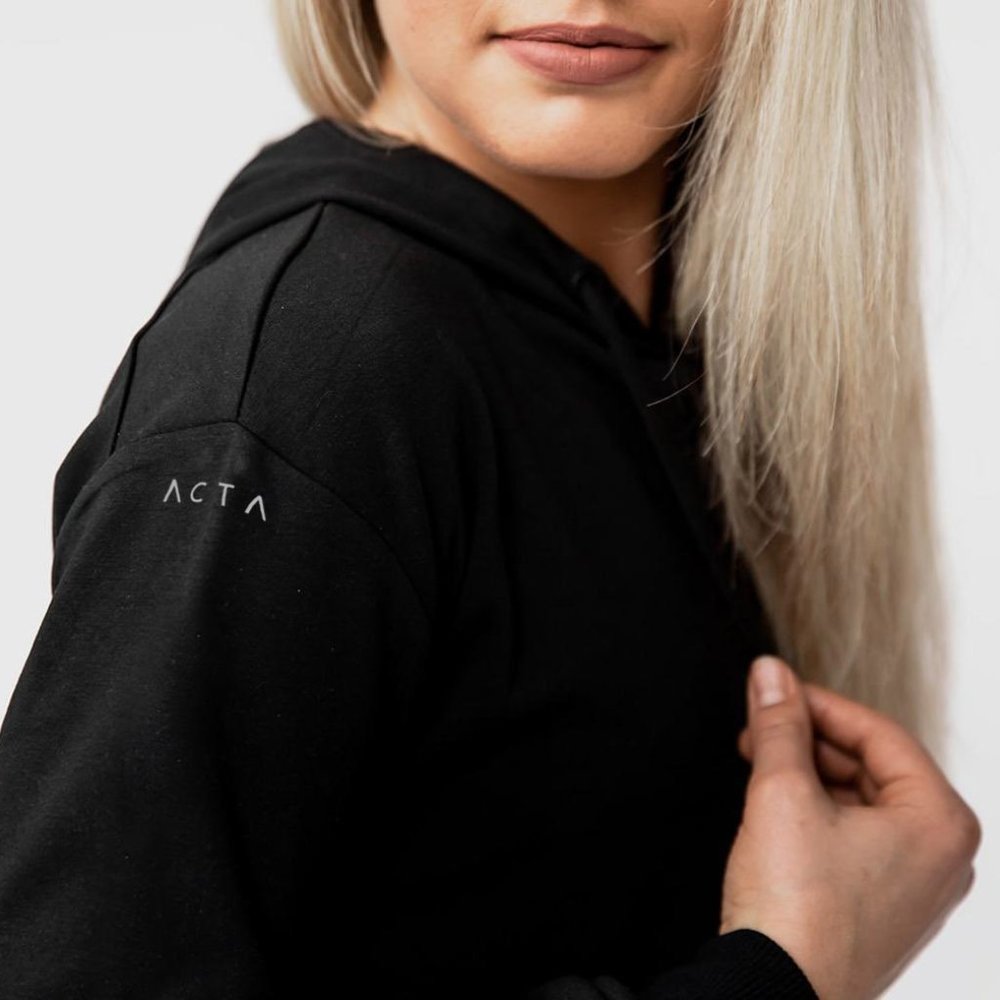 ACTA™ Daily Crop Hoodie - Black